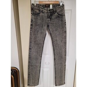 WeSC Eve Black Stretch Selvage Jeans Y2K Tight Fit Low Waist Rare Size 27X36